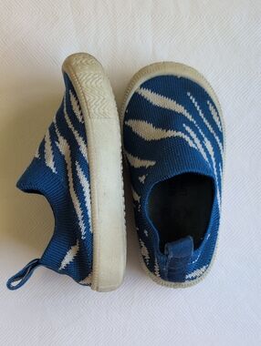 jan & jul graphic xplorer knit slip-on sneakers shoes waves blue toddler size 5